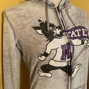 K-State Wildcats Gray Zip-Up Jacket